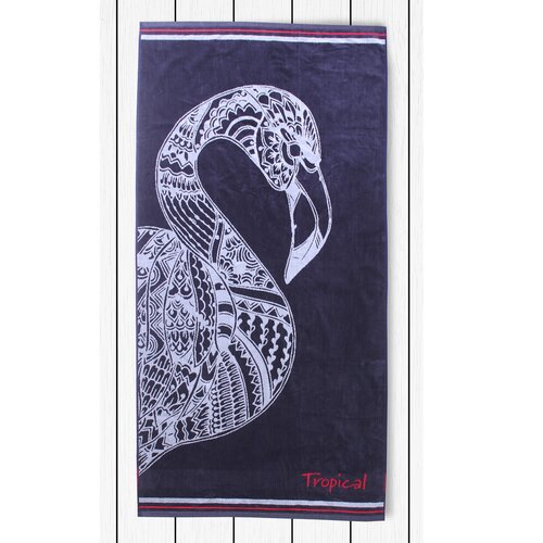 DecoKing Plážová osuška Navy Flamingo, 90 x 180 cm