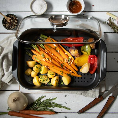 Elo 89940 Brytfanna ze szklaną pokrywą i aromatyzerem Duo Vital 40 x 26 cm