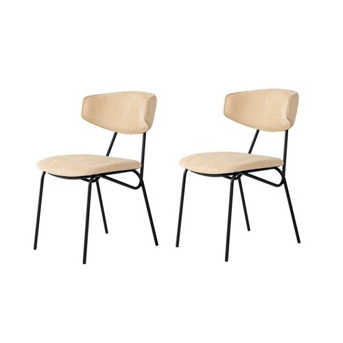 Set de scaune de sufragerie Nancy Beige and Black,2 buc.