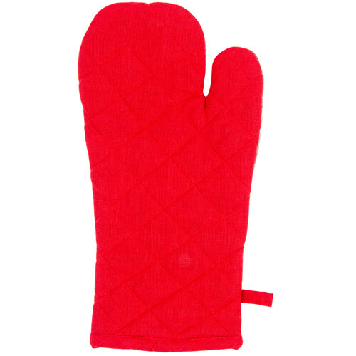 Zestaw kuchenny rękawica i podkładka Krata czerwono-beżowy, 18 x 32 cm, 20 x 20 cm