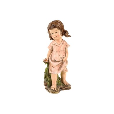 Statuetă de grădină Fetiță cu floare, 30 cm