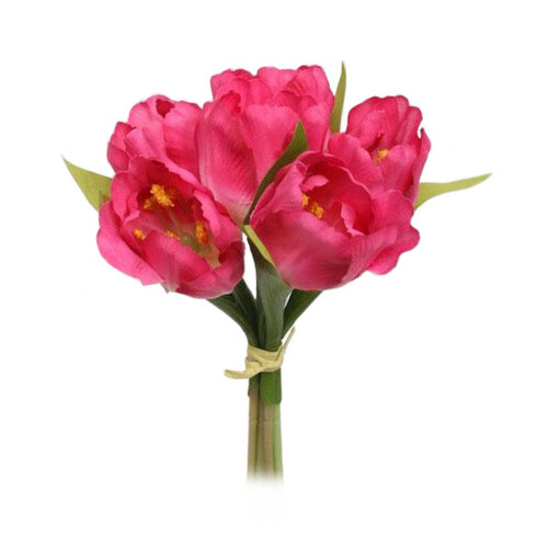 Umělá květina svazek Tulipán, růžová, 