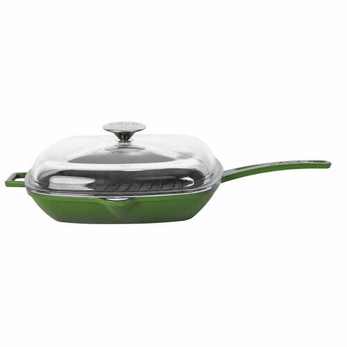 LAVA Metal Tigaie din fontă pentru grătar cu capacverde, 28 x 28 cm