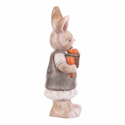 Sárgarépa nyúl kerti dekoráció, 21 x 15 x 42 cm