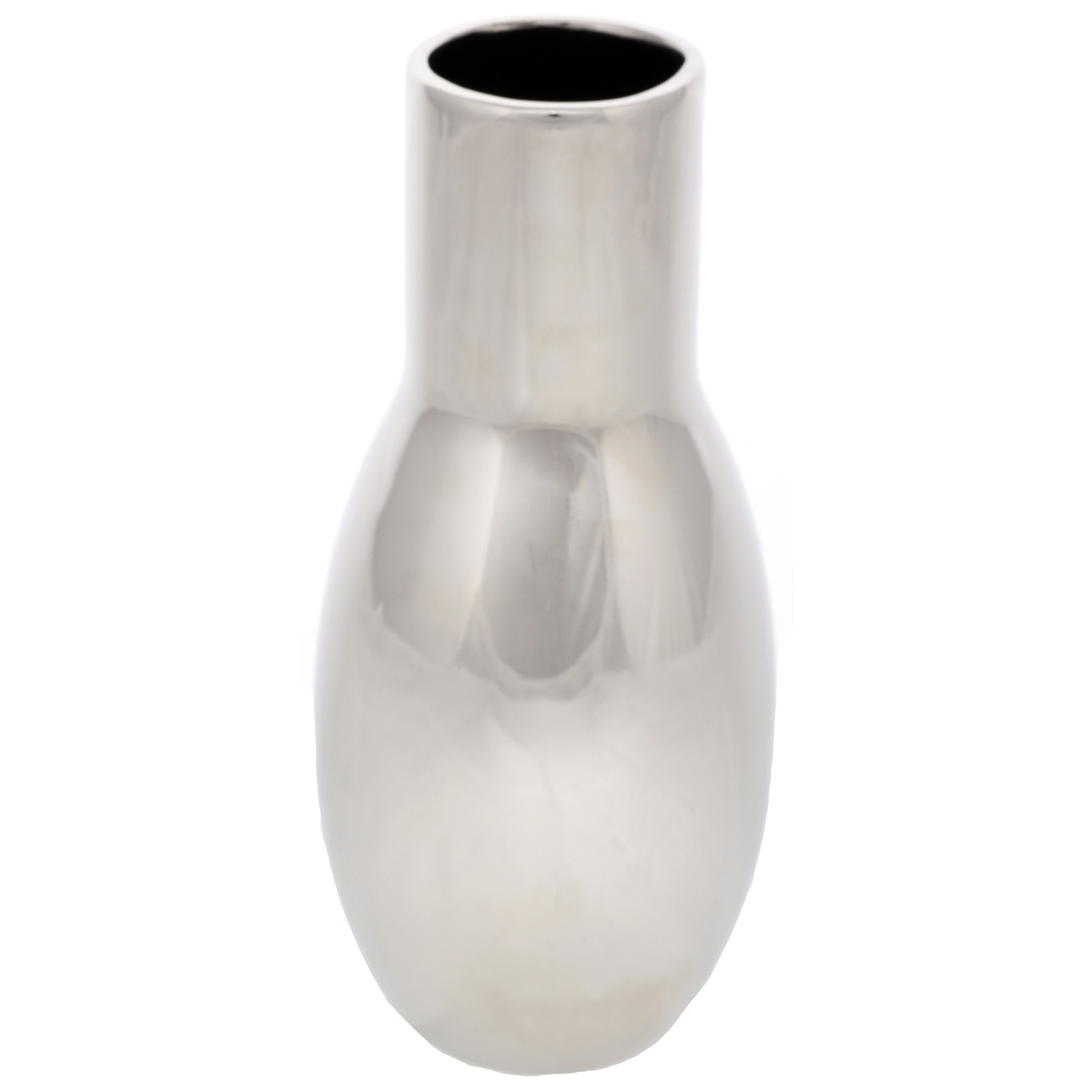 Fotografie Keramická váza Belly, 9 x 21 x 9 cm, stříbrná