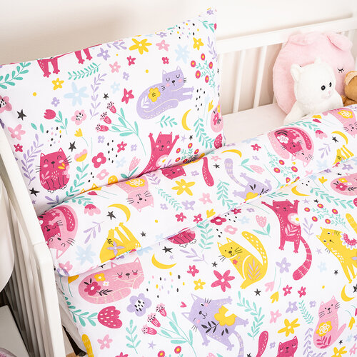 4Home Kinderbettwäsche aus Baumwolle Playful Paws, 100 x 135 cm, 40 x 60 cm