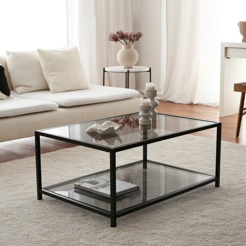 Couchtisch Astro Black mit dunklem Glas