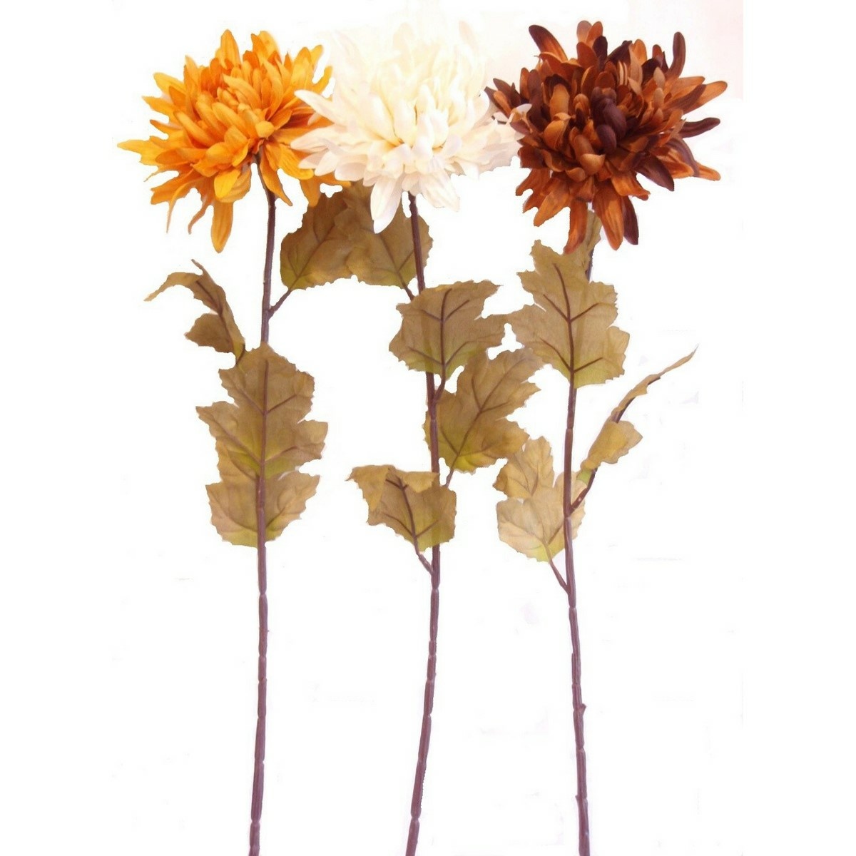 Umělá podzimní chryzantéma, v. 74 cm, sada 3 ks