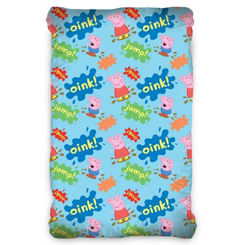 BedTex Dětské bavlněné prostěradlo Prasátko Peppa Blue, 90 x 200 cm