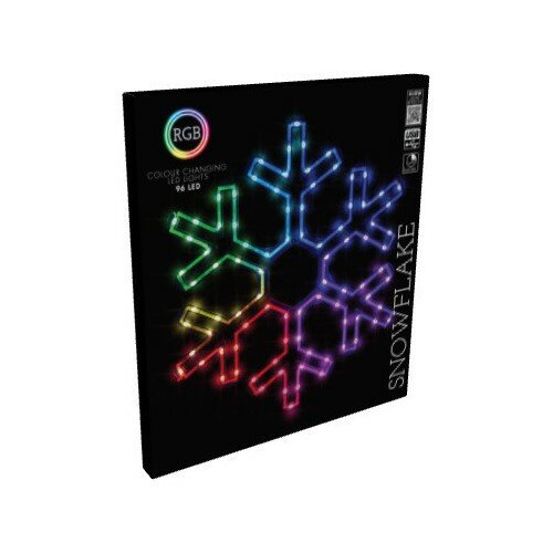 Fotografie RGB Vánoční LED dekorace Colouring snowflake 90 LED, 50 x 43 cm