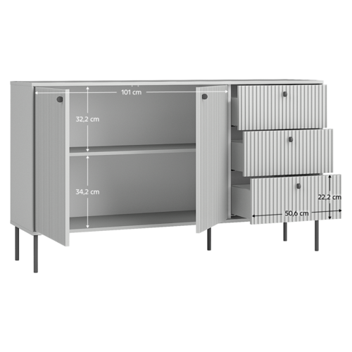 Comoda ARIS 2D3S, gri