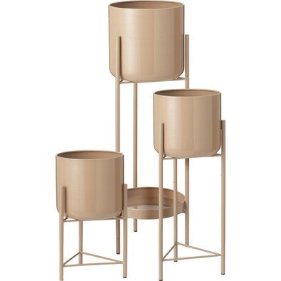 Blumenständer-Set aus Metall Malvaro beige, 3 Stück