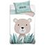 Lenjerie de pat, din bumbac, pentru copii Ursuleț curios, 100 x 135 cm, 40 x 60 cm