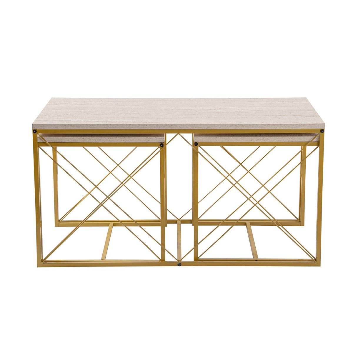 Konferenčný stolík Defne Gold Travertine