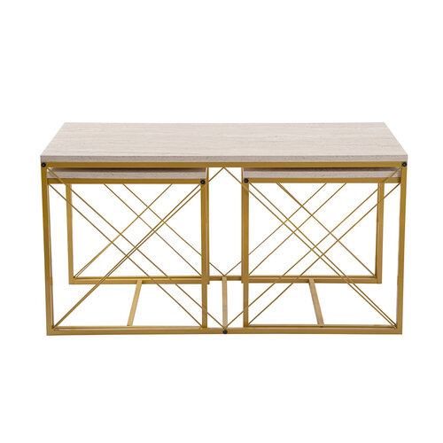 Konferenční stolek Defne Gold Travertine