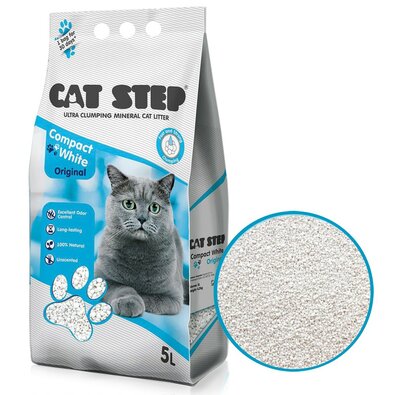 Cat Step ásványi alom macskáknak Compact WhiteOriginal, 5 l
