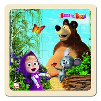 Bino Puzzle Masza i Niedźwiedź z myszką, 20 x 20 cm Bino Puzzle Masza i Niedźwiedź z myszką, 20 x 20 cm