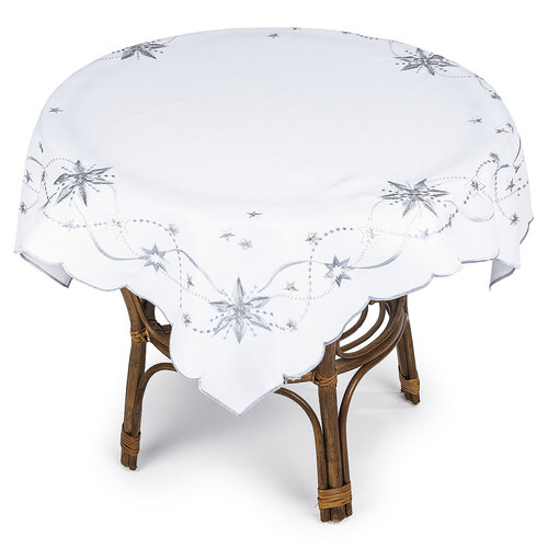 Obrus świąteczny Gwiazda betlejemska biały, 85 x 85 cm