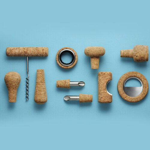 Zatyczki z korka Wine and bar, 3 sztuki