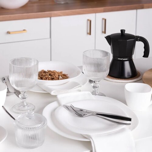 Altom Set of deep plates made of opal glass Whiteharmony 22.5 cm, 6 pcs