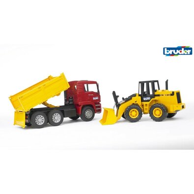 Bruder 2725 Pojazdy budowlane MAN ciężarówka i koparka