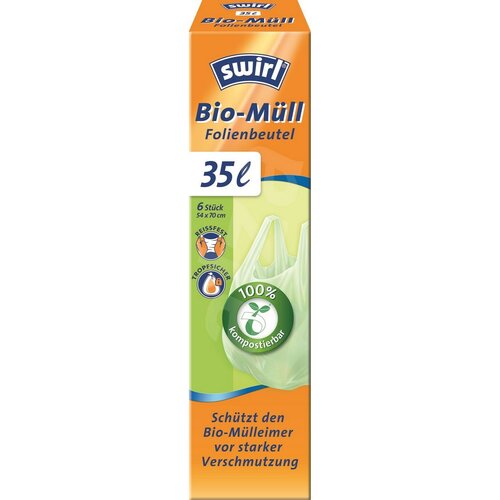 Swirl BIO komposztálható zsákok fogantyúval 35 l