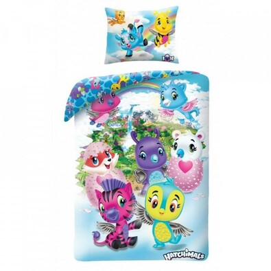 Pościel bawełniana Hatchimals, 140 x 200 cm, 70 x 90 cm