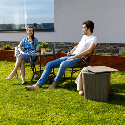 Set de grădină rattan 1+2, JARUB, maro