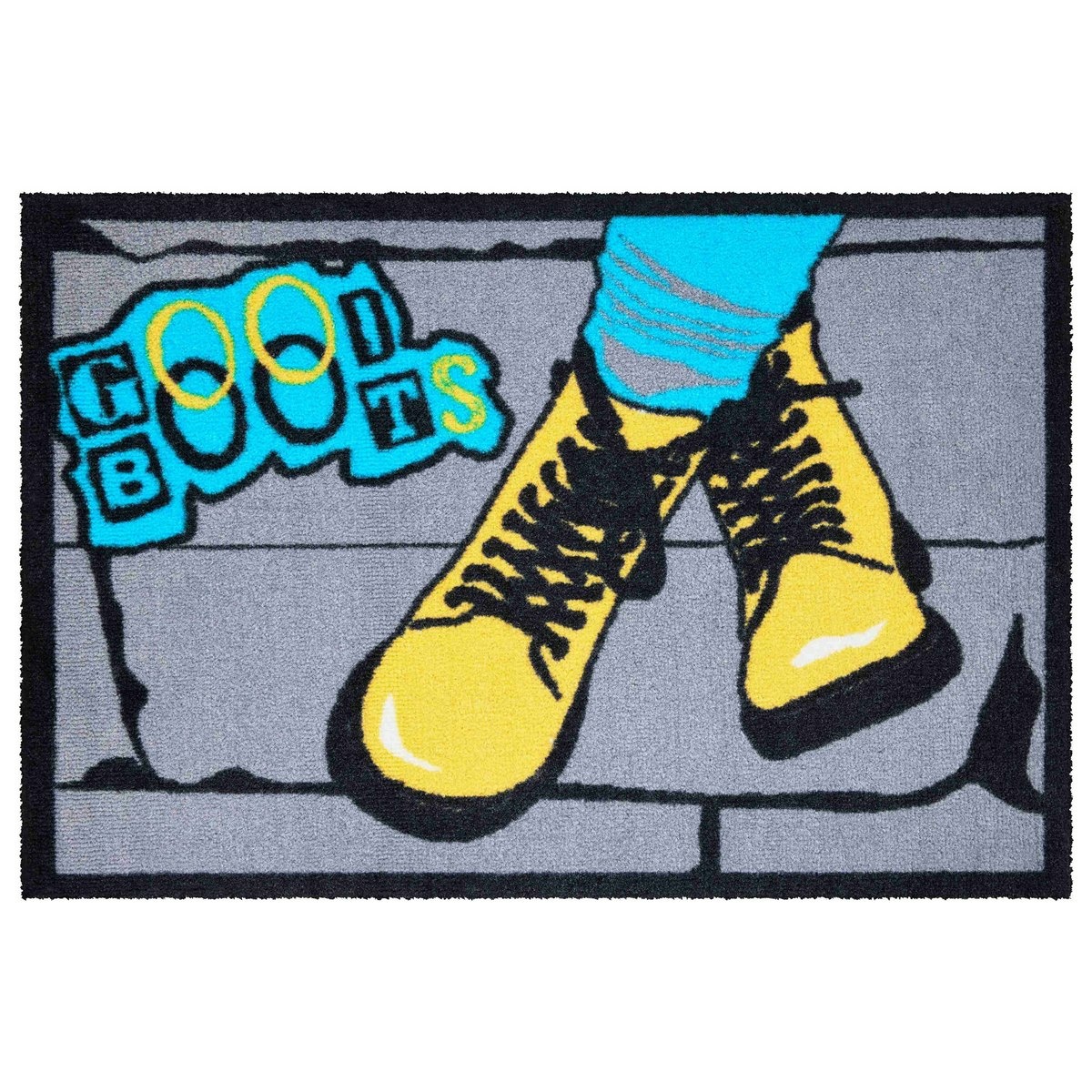 Fotografie Grund Rohožka Boots šedá-modrá-žlutá, 40 x 60 cm