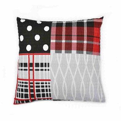 Prevleka za blazino Patchwork krep rdeče-siva, 40x 40 cm