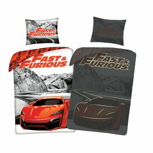 Fast and Furious világítós pamut ágyneműhuzat, 140 x 200 cm, 70 x 90 cm + ajándék ingyen