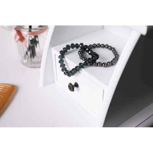 Ozdobny stolik ze stołkiem RODES NEW, biały