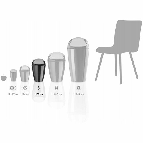 Coș pentru deșeuri cosmetice Koziol DEL S, 5 l,negru