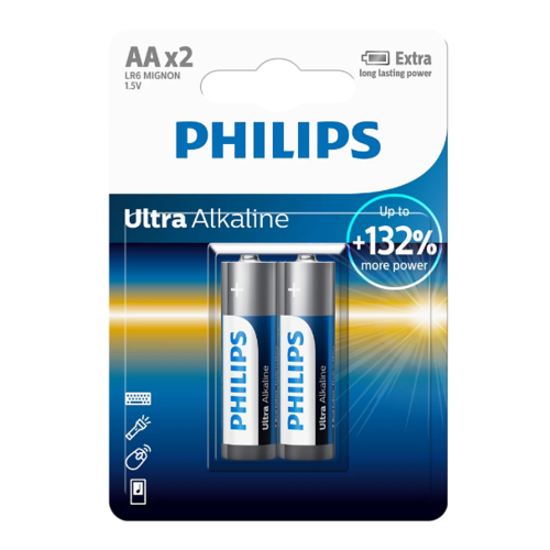 Philips AA 1,5 V Ultra Alkaline elem, 2 db