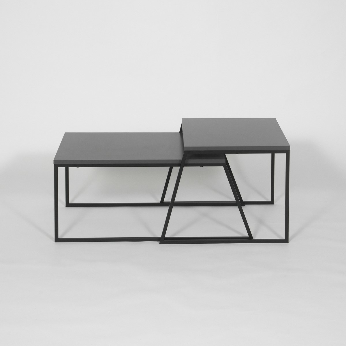 Súprava konferenčných stolíkov Orta Black and Anthracite, 2 ks
