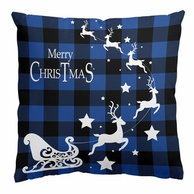 Pernă cu motiv de Crăciun Velvet Merry Santa, 45 x 45 cm