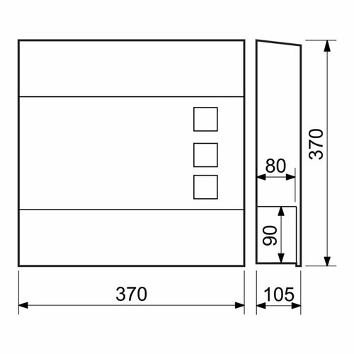 Stahlbox mit erhöhtem Schutz gegen eindringendes Wasser BK.932.G.CM Schwarz, 37 x 37 x 10,5 cm