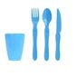 Набір пластикового посуду для пікніка 31 шт., синій
