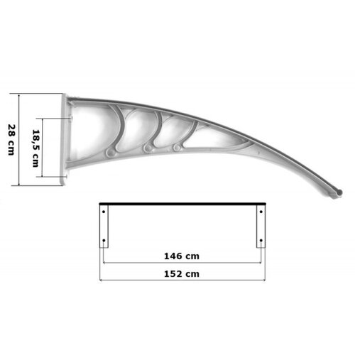 Haustürvordach Braun, 100 x 150 cmbraun  ,