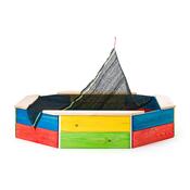 Ladă de nisip din lemn Woody, colorat, 130x 130 x 26 cm