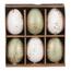 Zestaw sztucznych jajek wielkanocnych zdobionych złotem, zielono-biały, 6 szt.