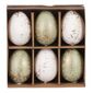 Sada umelých veľkonočných vajíčok zlato zdobených, zeleno-biela, 6 ks
