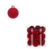 Vánoční sametové koule, plast, červená, 18 ks