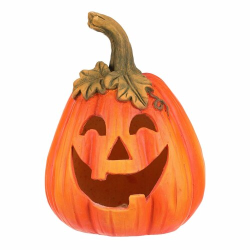 Podzimní LED dekorace Blikající dýně s obličejem, 21 x 21 x 29 cm, keramika