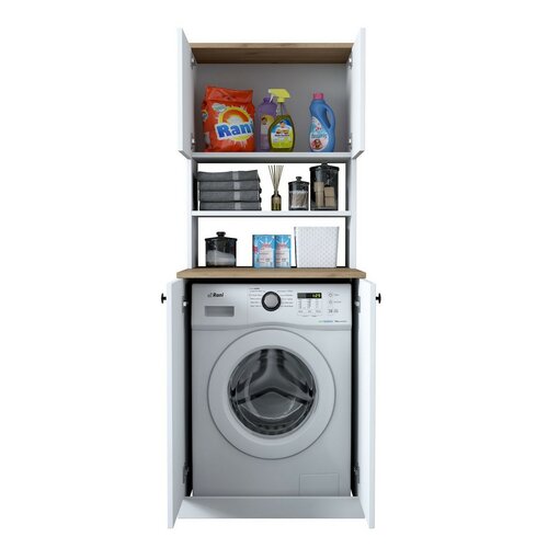 Skriňa nad práčku Kira White and Walnut