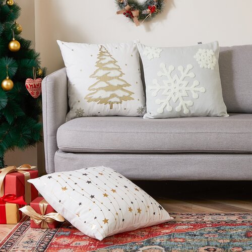 4Home Prevleka za blazino Happy winter siva, 45 x45 cm
