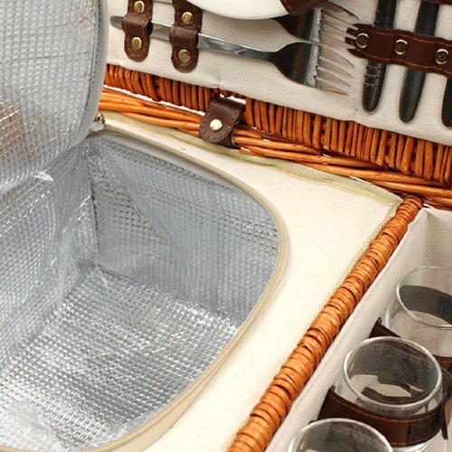 Picknickkorb für 4 Personen Braun, 54 x 34 x 20 cmbraun  ,