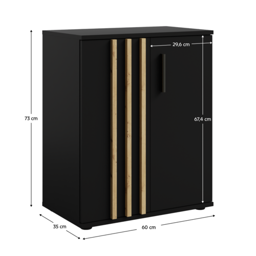 Skrinka TOLIS 2D, čierna