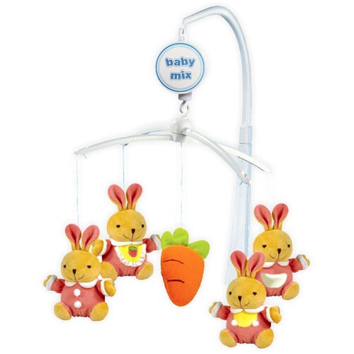 Baby Mix Karusel nad posteljico Zajčki, premer 36cm