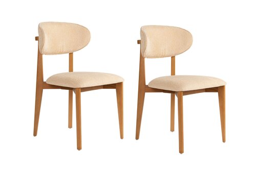 Zestaw krzeseł do jadalni Lionte Beige and Dark Oak, 2 szt.